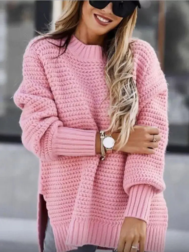 Suéter Feminino de Tricot Rosa